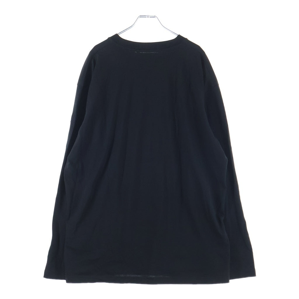 MONCLER(モンクレール) 24SS マルチカラーロゴプリント ワッペン クルーネック ロングスリーブ 長袖Tシャツ カットソー ブラック J10918D00012