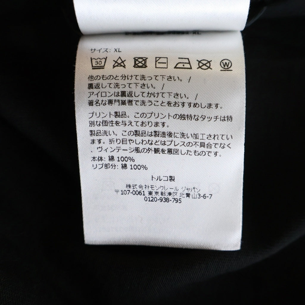 MONCLER(モンクレール) 24SS マルチカラーロゴプリント ワッペン クルーネック ロングスリーブ 長袖Tシャツ カットソー ブラック J10918D00012