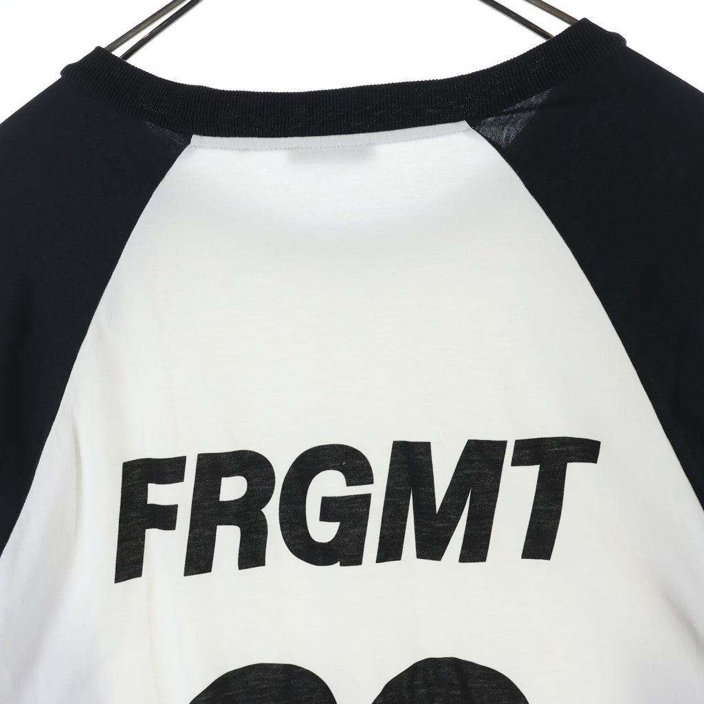 MONCLER(モンクレール) × FRAGMENT ラグラン クルーネック長袖カットソー ブラック/ホワイト