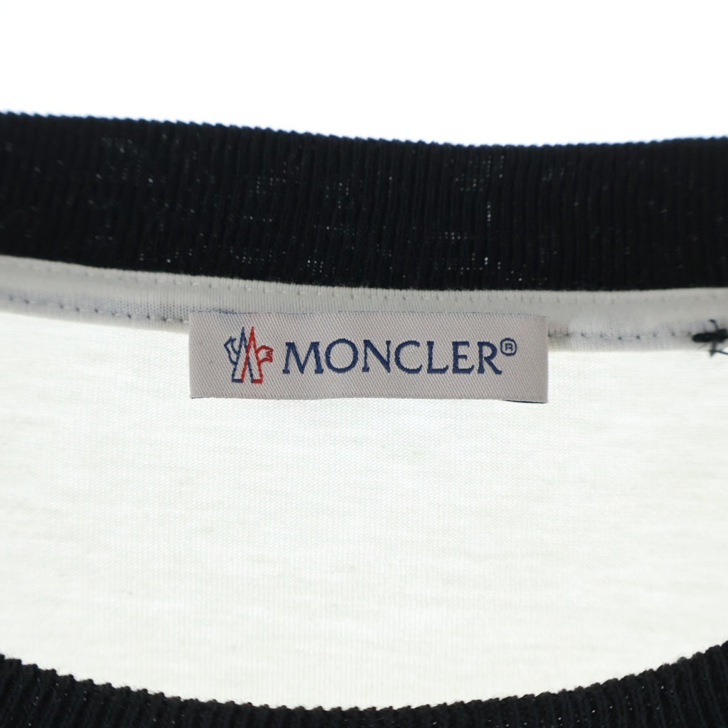 MONCLER(モンクレール) × FRAGMENT ラグラン クルーネック長袖カットソー ブラック/ホワイト