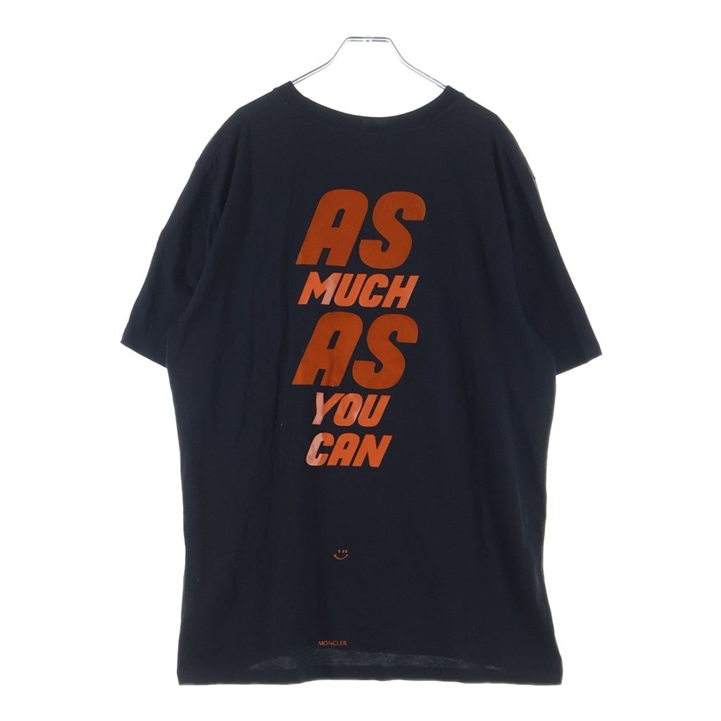 MONCLER(モンクレール) メッセージプリントクルーネック半袖Tシャツカットソー ブラック F20918C76410