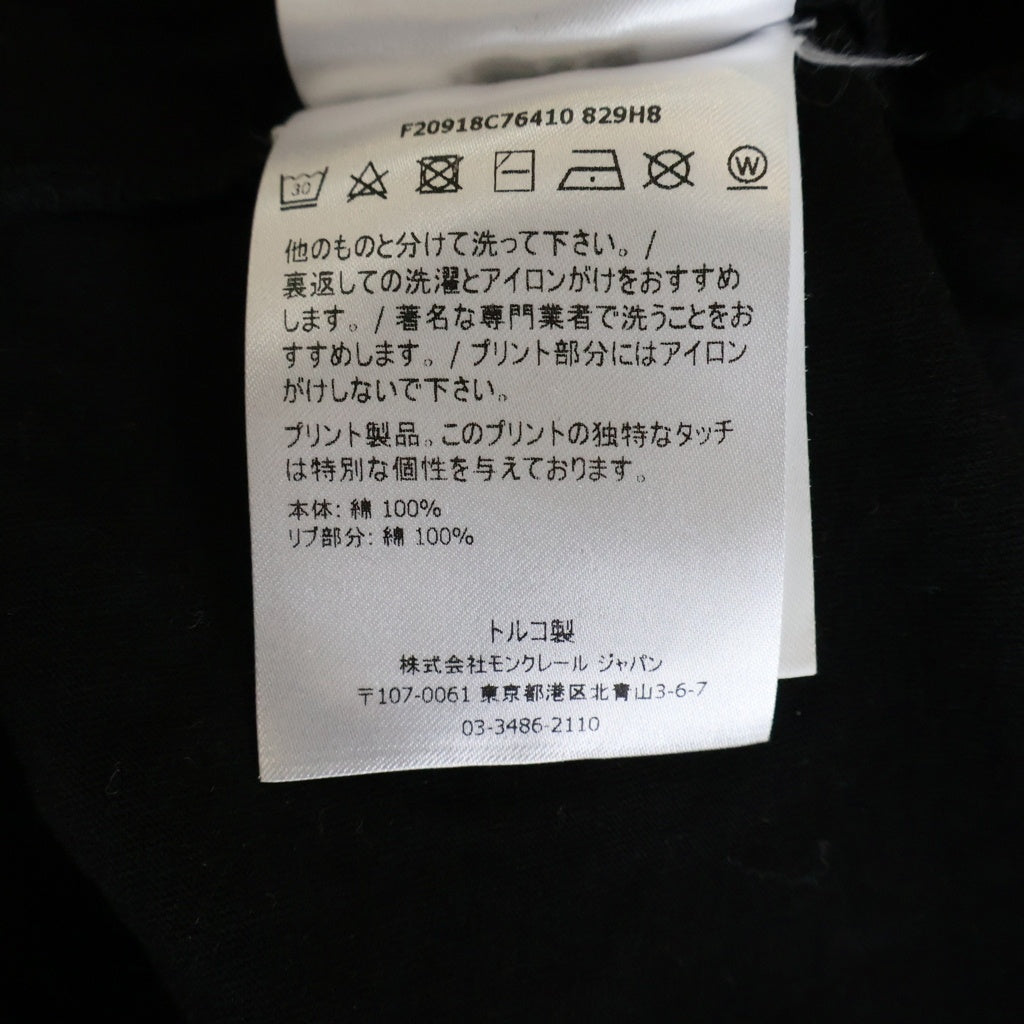MONCLER(モンクレール) メッセージプリントクルーネック半袖Tシャツカットソー ブラック F20918C76410