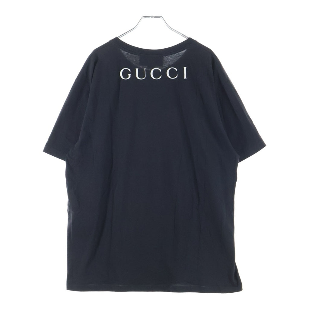 GUCCI(グッチ) 19SS メタルプリント クルーネック半袖Tシャツカットソー ブラック 493117-XJAKE