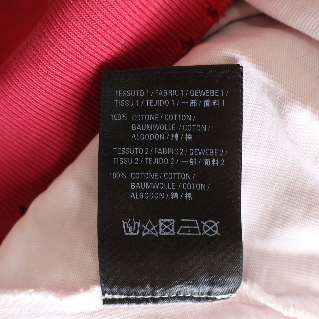 BALENCIAGA(バレンシアガ) 20SS DESTROYED HOODI 659403 デストロイ加工 オーバーサイズ フロントロゴプリント プルオーバー長袖パーカー フーディー レッド