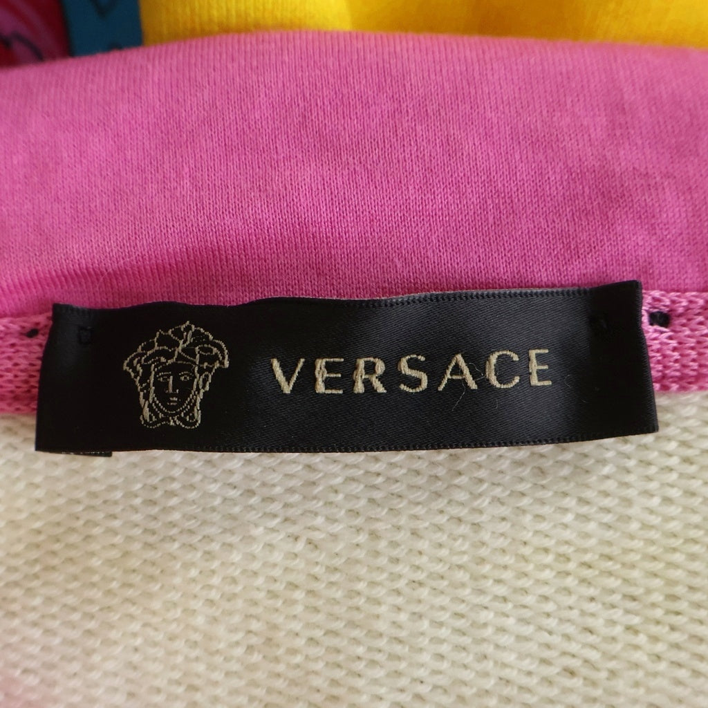 VERSACE(ヴェルサーチ) メドゥーサ バロッコ柄 総柄 プルオーバーパーカー フーディ ピンク/ブルー A80466