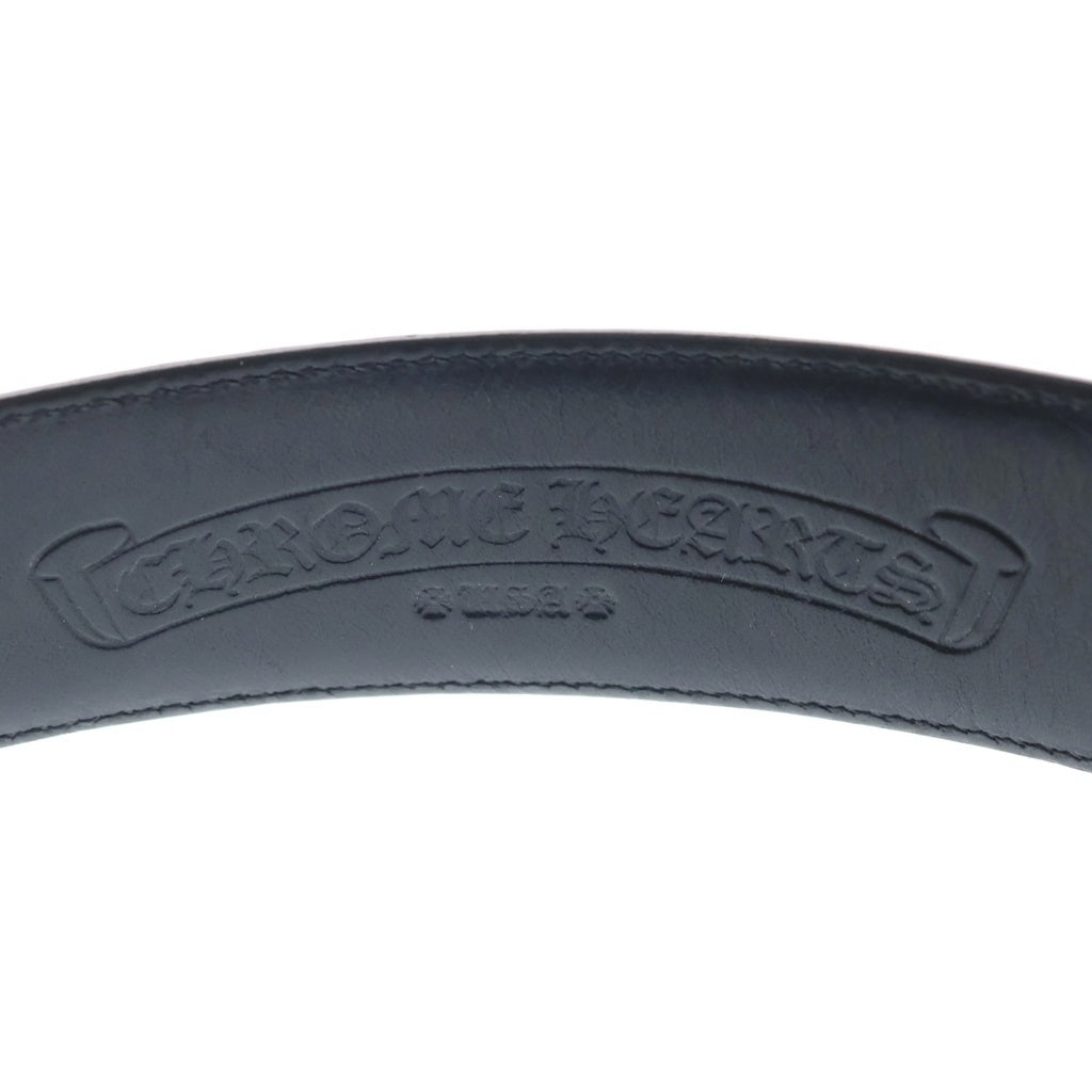 CHROME HEARTS(クロムハーツ) 1.5 STRAP 1.5インチ ホースシューリベッツ レザーベルトストラップ ブラック