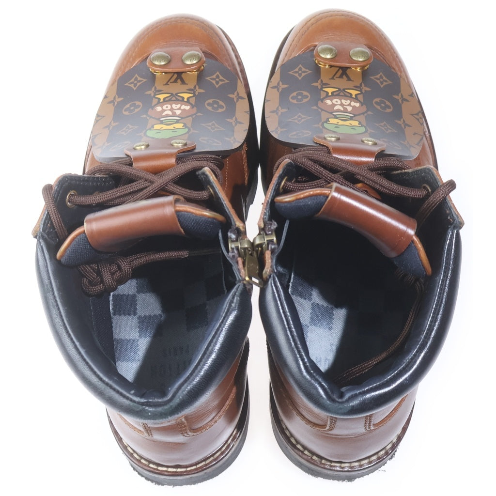 LOUIS VUITTON(ルイヴィトン) 21AW ×NIGO Oberkampf Line Ankle Boots オーベルカンプ ライン アンクルブーツ ブラウン 1A9ID6