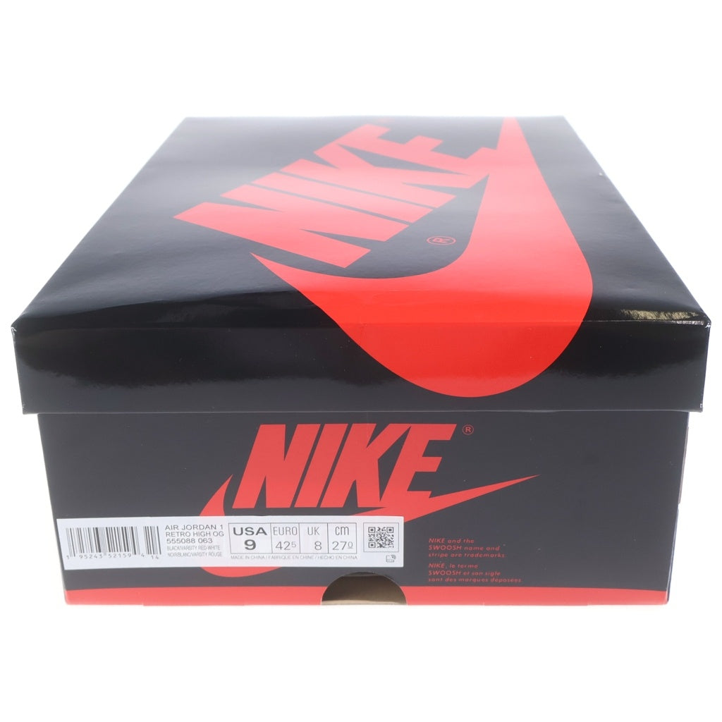 NIKE(ナイキ) AIR JORDAN 1 RETRO HIGH OG BRED PATENT 555088-063 エアジョーダン1 レトロ ブレッド パテント ハイカットスニーカー レッド/ブラック US9/27cm