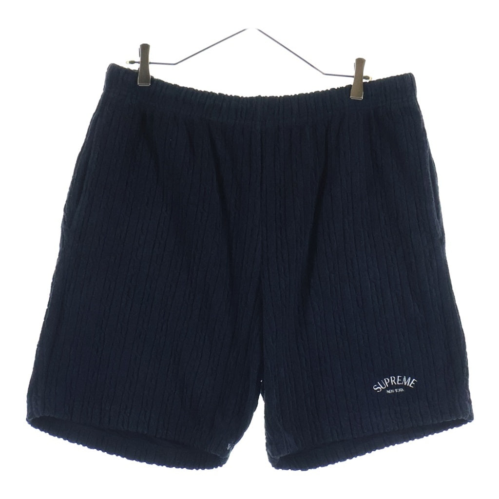 SUPREME(シュプリーム) 18SS Cable Knit Terry Short ケーブルニット テリーショーツ ショートパンツ ネイビー