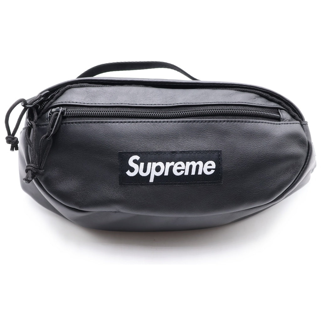 SUPREME(シュプリーム) 23AW Leather Waist Bag レザーウエストバッグ ブラック レディース
