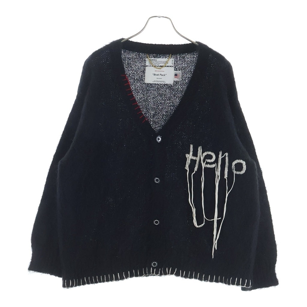 DAIRIKU(ダイリク) 21AW ×Bora Bora Hello刺繍 ボラボラ モヘアカーディガン ブラック