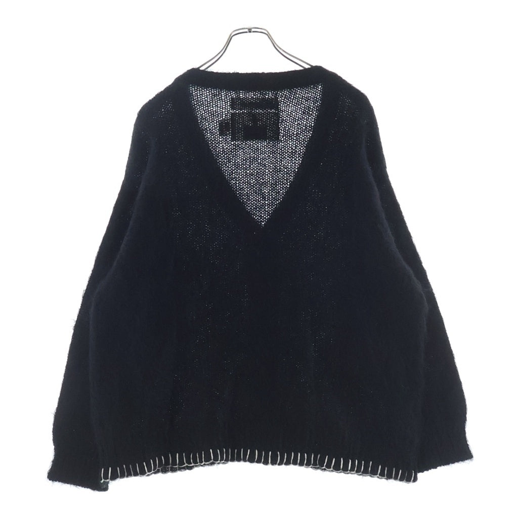 DAIRIKU(ダイリク) 21AW ×Bora Bora Hello刺繍 ボラボラ モヘアカーディガン ブラック