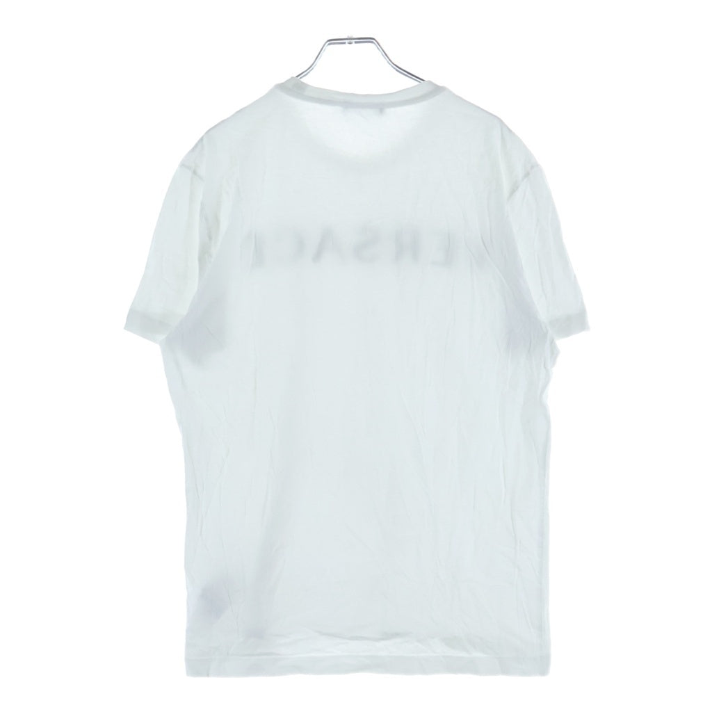 VERSACE(ヴェルサーチ) 21SS フロントロゴ刺繍 クルーネック半袖Tシャツカットソー ホワイト A87021S