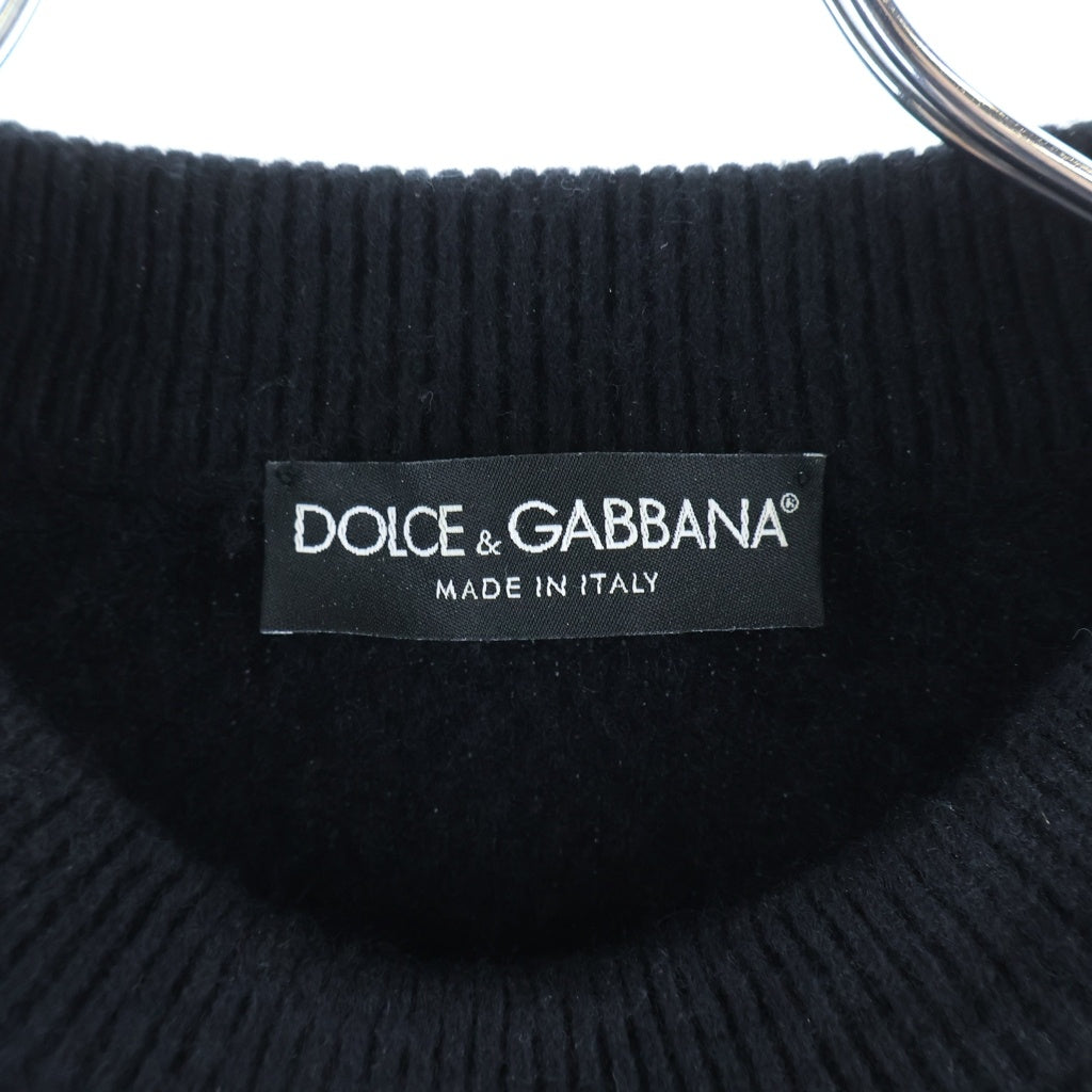DOLCE & GABBANA(ドルチェアンドガッバーナ) L'amore E Bellezza Cashmere Knit TP-GX357T ラモーレ エ ベレッザ クルーネック長袖カシミヤニットセーター ブラック