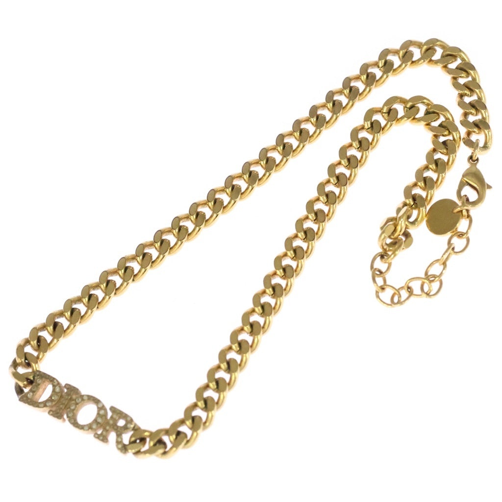 DIOR(ディオール) DIO(R)EVOLUTION N1583DVOCY ディオレボリューション ロゴ ラインストーン GP チョーカー ネックレス ゴールド