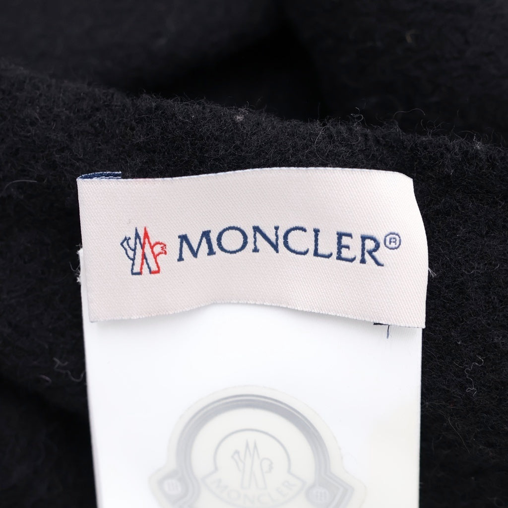 MONCLER(モンクレール) 20AW SCIARPA F20913C70200 シャルパ ロゴパッチ付き ウールマフラー ブラック レディース
