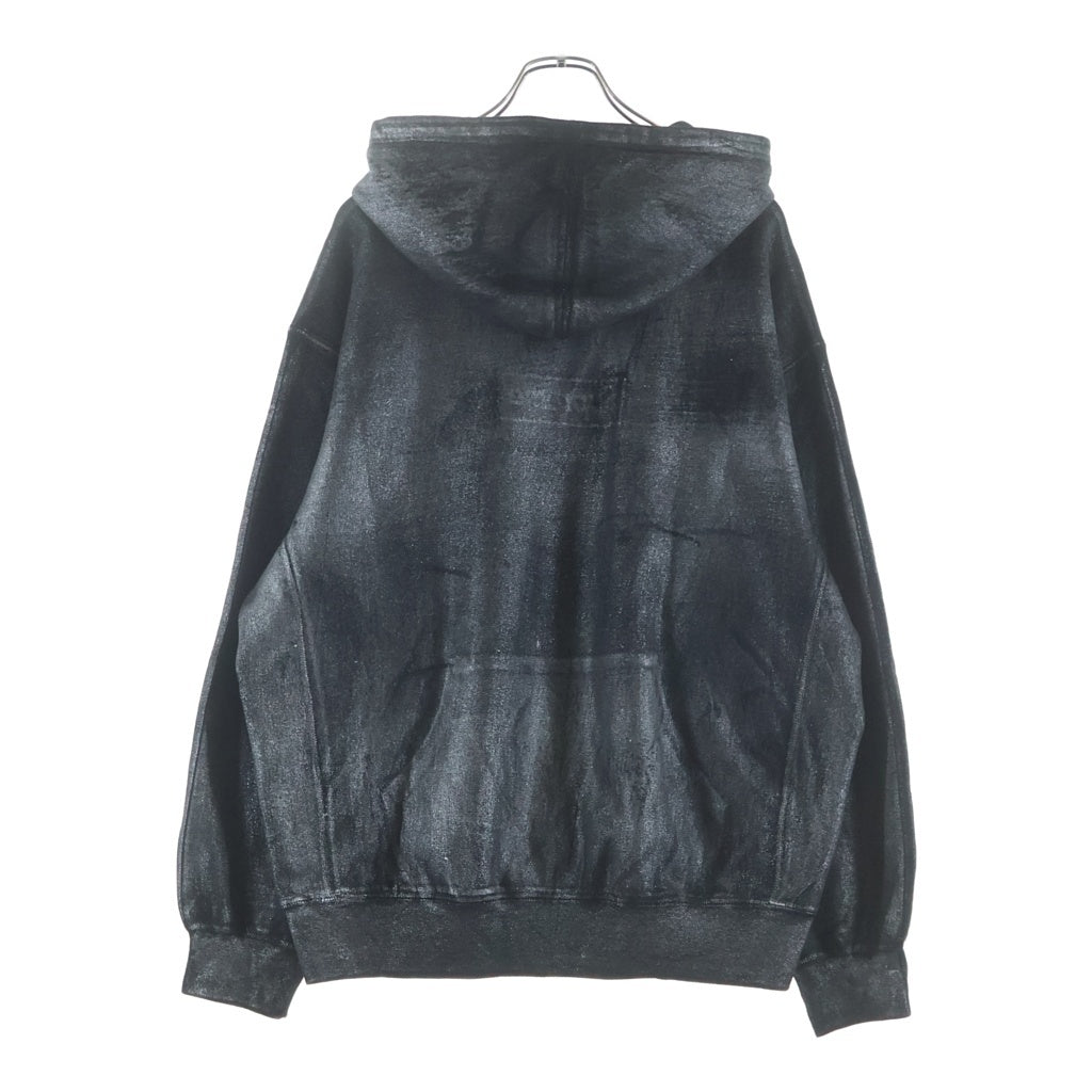 SUPREME(シュプリーム) 24SS ×MM6 Maison Margierla Foil Box Logo Hooded Sweatshirt エムエムシックス メゾンマルジェラ フォイル ボックスロゴパーカー ブラック