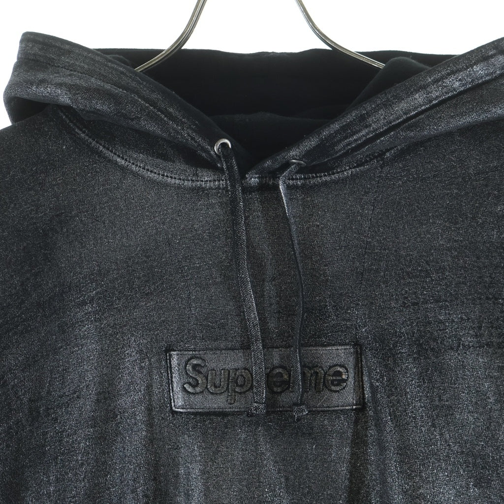SUPREME(シュプリーム) 24SS ×MM6 Maison Margierla Foil Box Logo Hooded Sweatshirt エムエムシックス メゾンマルジェラ フォイル ボックスロゴパーカー ブラック
