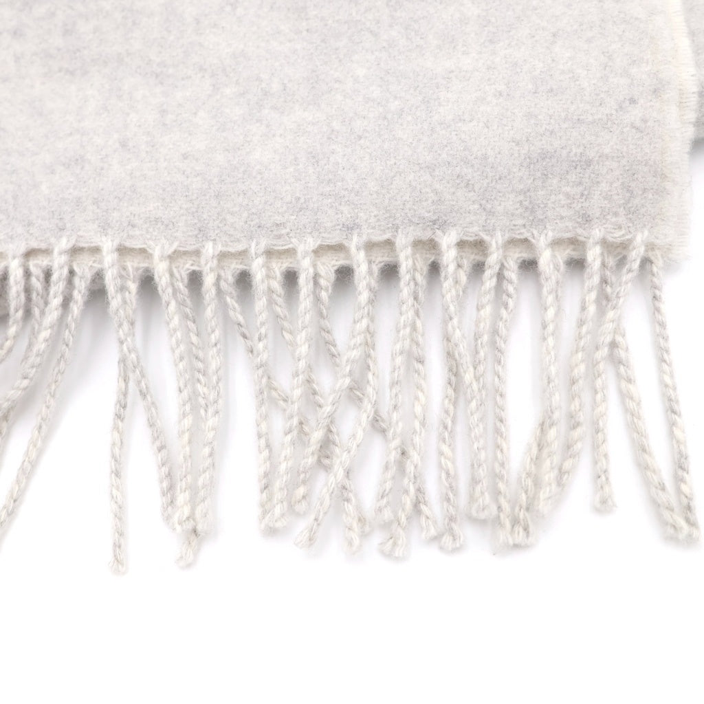 LOEWE(ロエベ) Cashmere Mixed Wool Muffler F811251X06 カシミヤ混 リバーシブル ウールマフラー グレー レディース