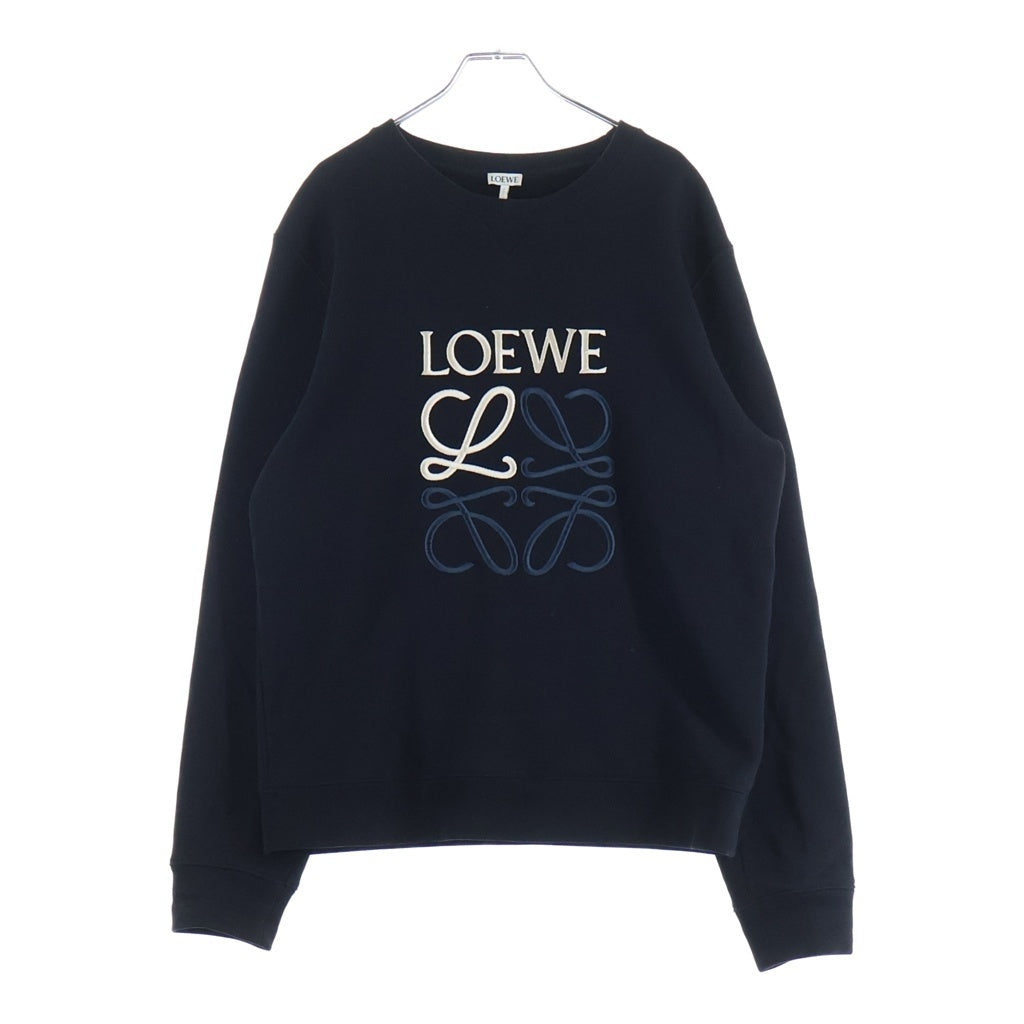 LOEWE(ロエベ) 22AW ANAGLAM LOGO SWEATSHIRT H526Y24J07 アナグラムロゴ刺繍 クルーネック長袖スウェットトレーナー ブラック