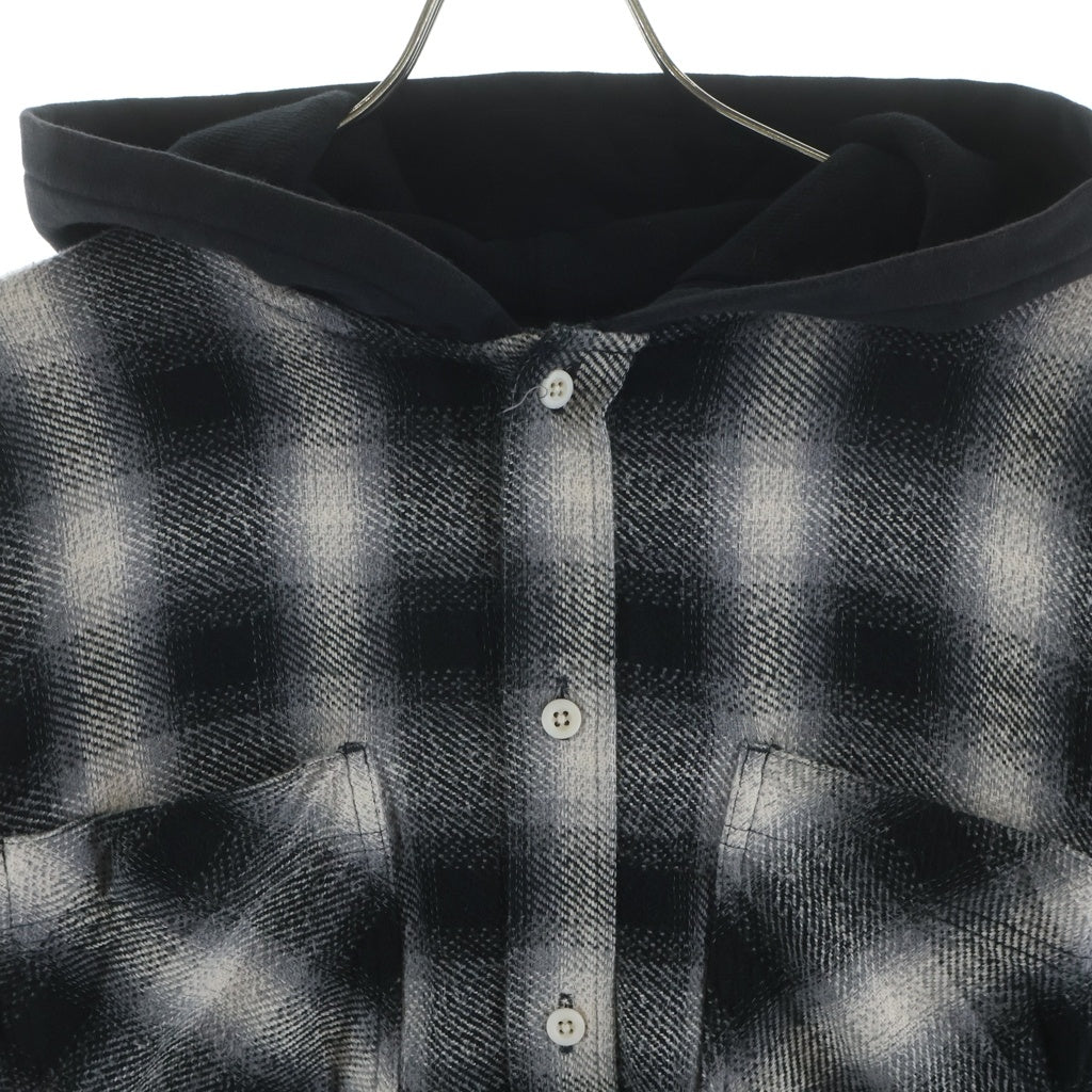 BREATH(ブレス) 26SS CHECK HOOD SHIRT チェック柄フーデッドシャツ ブラック/ホワイト BR26SS-S2008