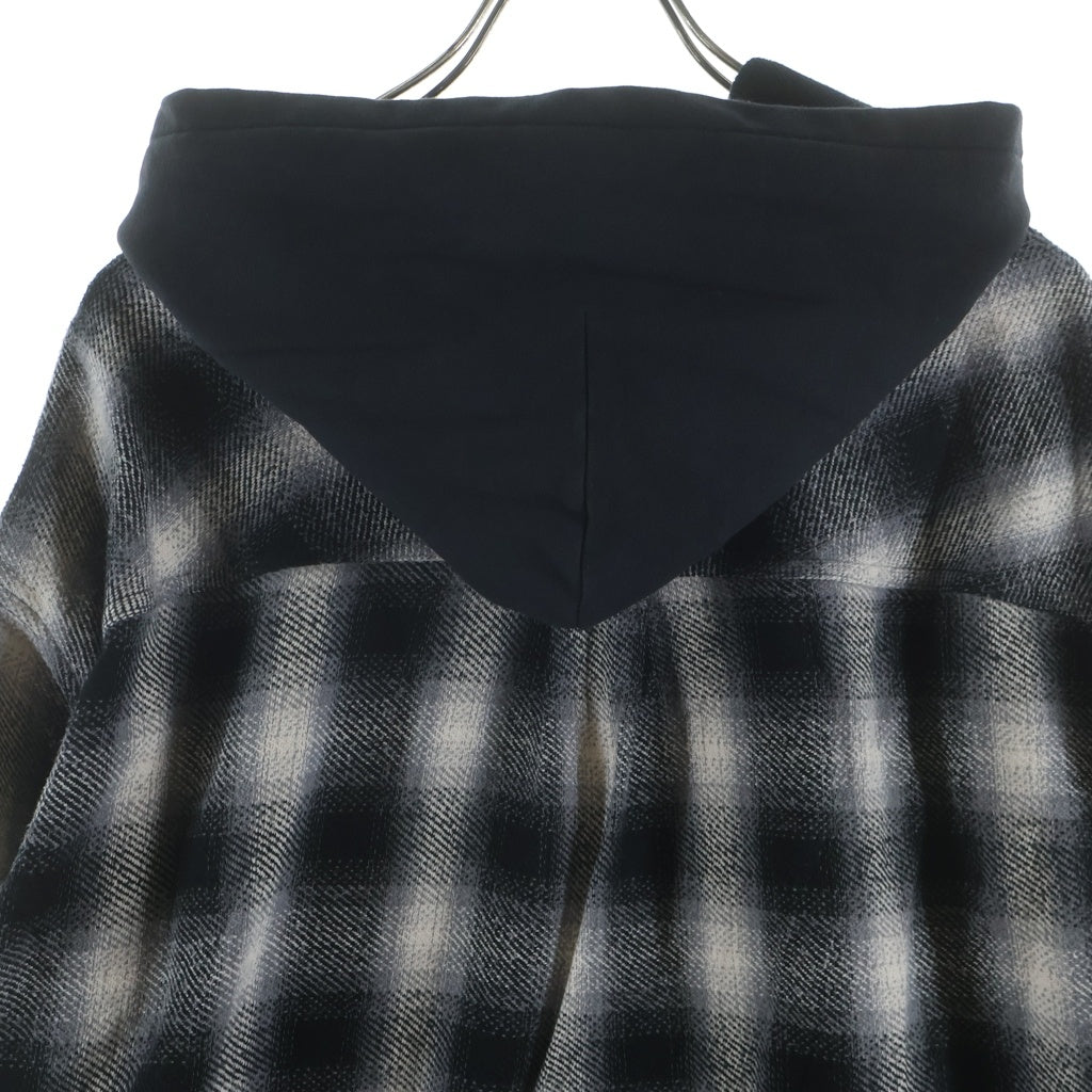 BREATH(ブレス) 26SS CHECK HOOD SHIRT チェック柄フーデッドシャツ ブラック/ホワイト BR26SS-S2008