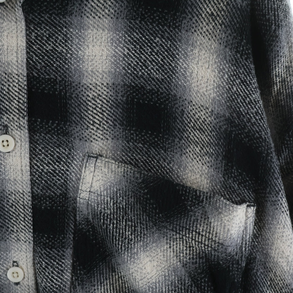 BREATH(ブレス) 26SS CHECK HOOD SHIRT チェック柄フーデッドシャツ ブラック/ホワイト BR26SS-S2008