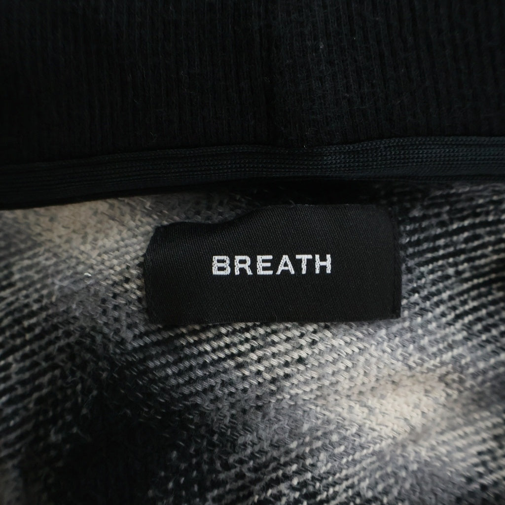 BREATH(ブレス) 26SS CHECK HOOD SHIRT チェック柄フーデッドシャツ ブラック/ホワイト BR26SS-S2008