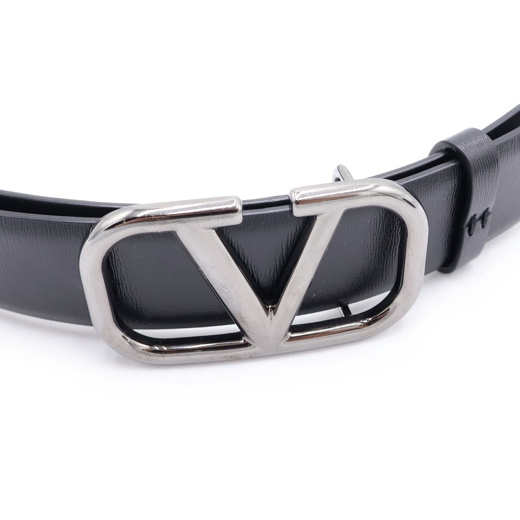 VALENTINO(ヴァレンティノ) Vロゴバックル シグネチャー レザーベルト ブラック YT0Q87AZR