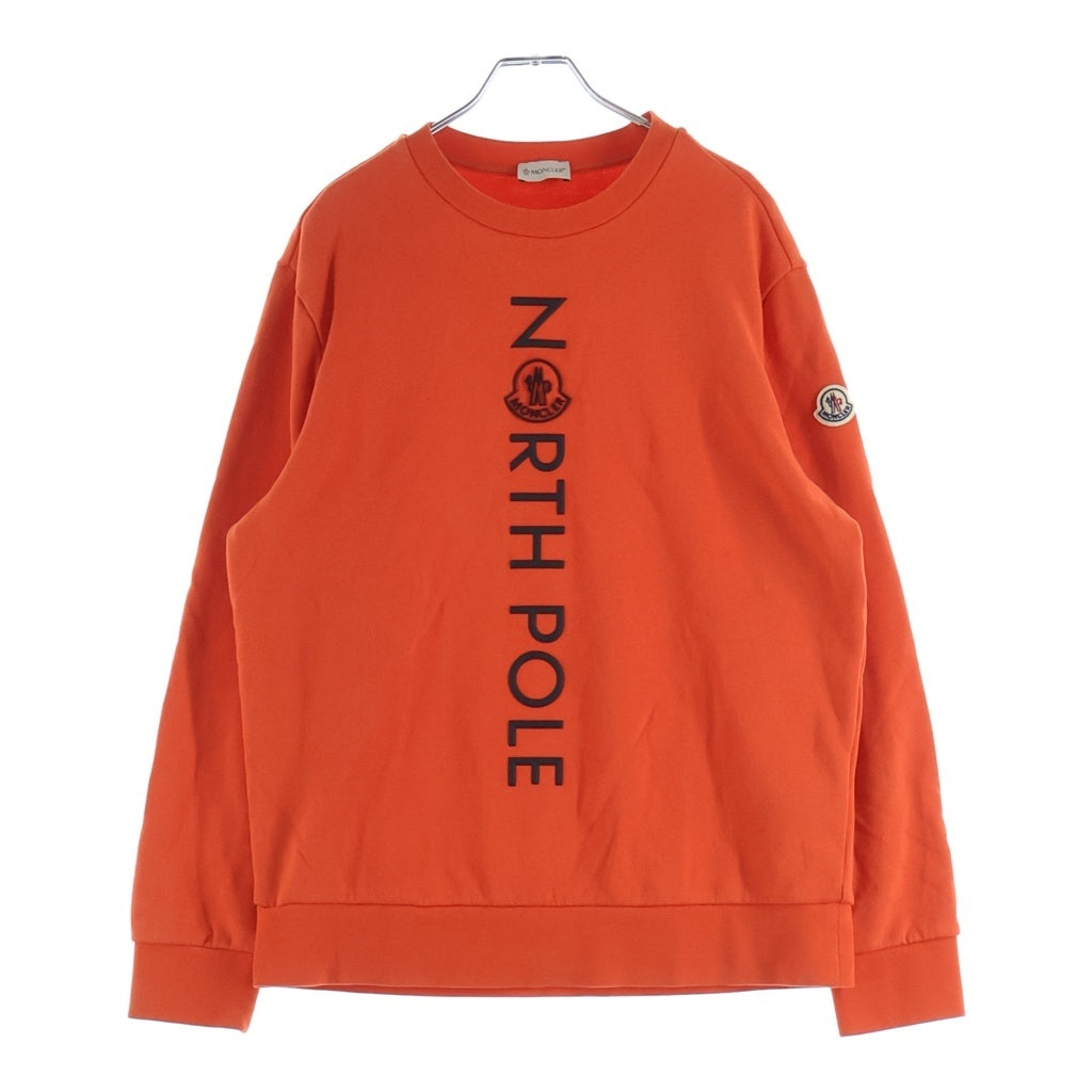 MONCLER(モンクレール) 23AW FELPA GIROCOLLO フェルパ ラバーロゴ クルーネック長袖スウェットトレーナー オレンジ I20918G00028