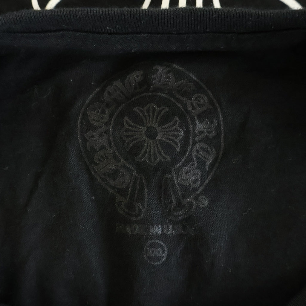 CHROME HEARTS(クロムハーツ) ラスベガス限定 袖フローラルバックホースシュー クルーネック長袖カットソー ブラック