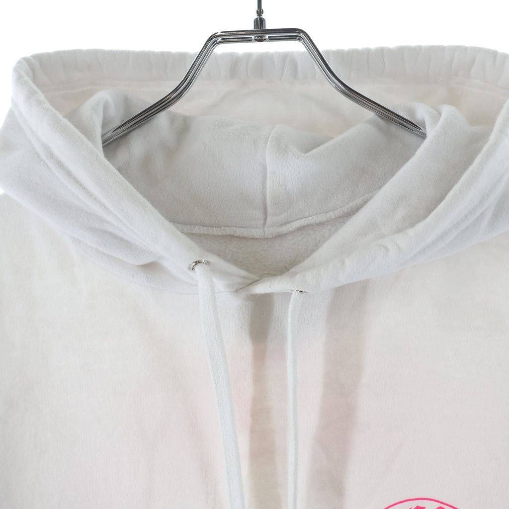CHROME HEARTS(クロムハーツ) 25SS Floral Cross Horseshoe Pullover Hoodie フローラルクロス ホースシュー プリント プルオーバー長袖パーカー フーディ ホワイト/ピンク