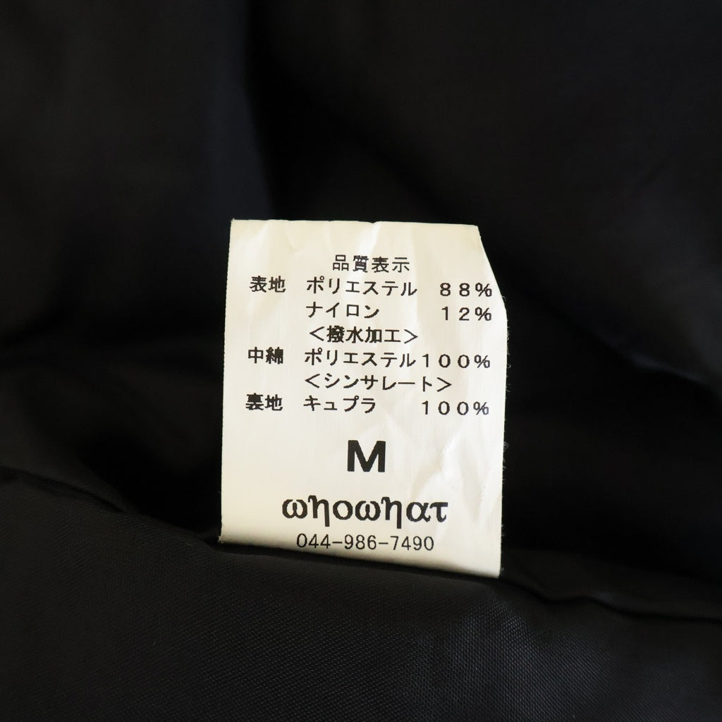 whowhat(フーワット) TIBET HALF COAT チベットハーフ 中綿ナイロンコート ブラック