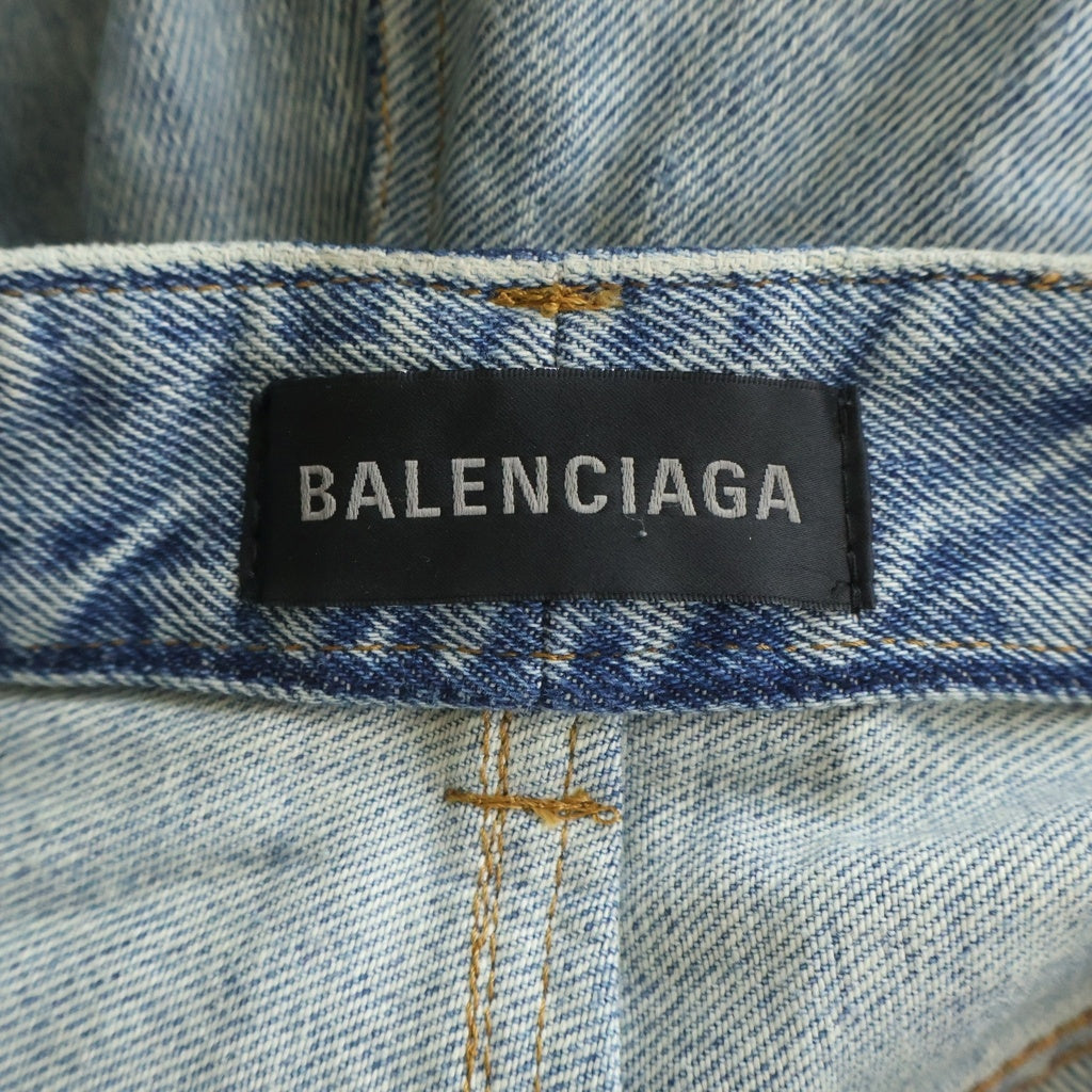 BALENCIAGA(バレンシアガ) 22SS LOW CROTCH JEANS 697886 THW25 ロー クロッチ ワイドデニムパンツ ジーンズ ブルー