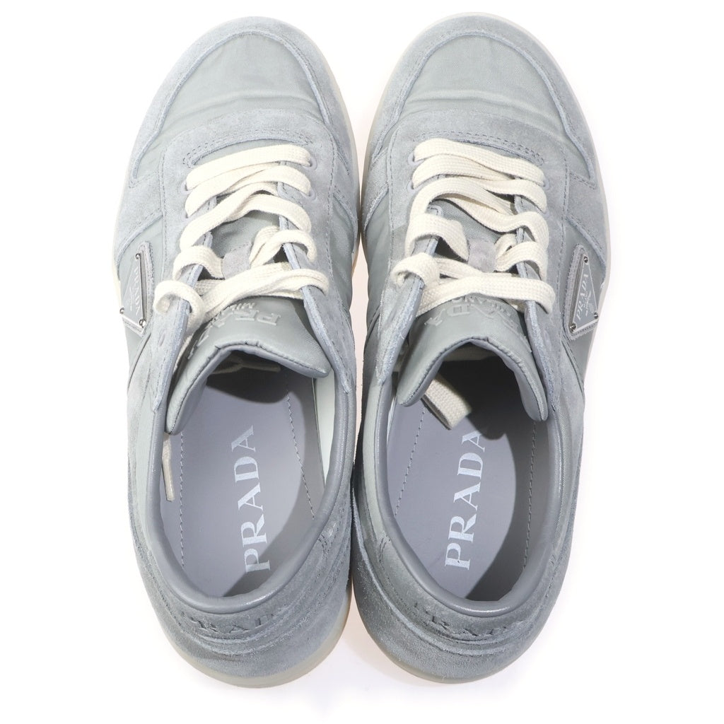 PRADA(プラダ) DOWNTOWN SNEAKERS ダウンタウン スウェードレザー ナイロン ローカットスニーカー グレー 2EE364