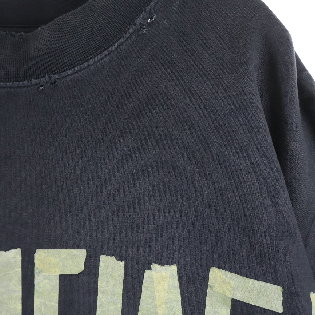 BALENCIAGA(バレンシアガ) 23SS Tape Type tee テープロゴ クルーネック半袖Tシャツカットソー ブラック 739784 T0VA9