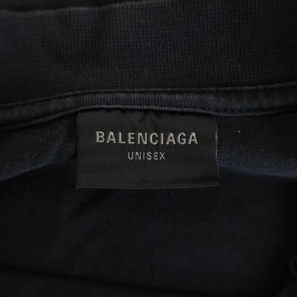 BALENCIAGA(バレンシアガ) 23SS Tape Type tee テープロゴ クルーネック半袖Tシャツカットソー ブラック 739784 T0VA9