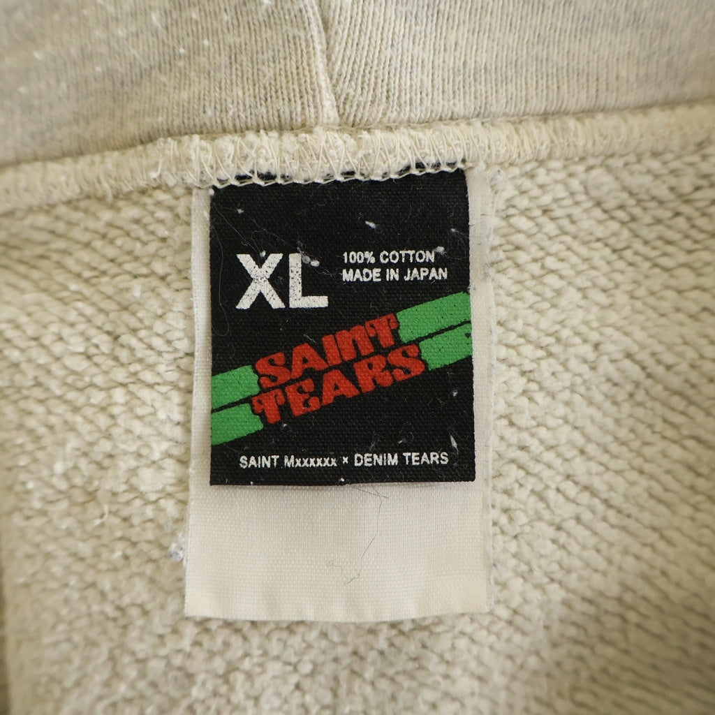 SAINT MICHAEL(セントマイケル) 22SS ×DENIM TEARS GREENAFFITTI HOODIE デニムティアーズ グラフィティ プルオーバー長袖スウェットパーカー フーディ アイボリー SM-S22-0000-083