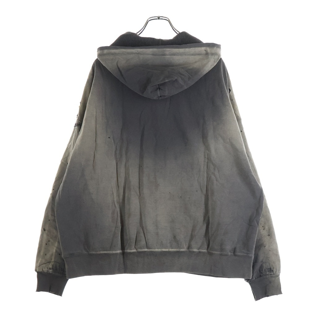 SAINT MICHAEL(セントマイケル) 26SS DOUBLE FACE ZIP HOODIE ダブルフェイスジップアップフーディー パーカー グレー