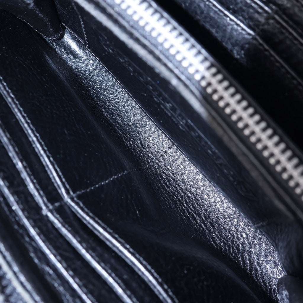 CHROME HEARTS(クロムハーツ) REC F ZIP QUILTED マルチパッチ セメタリー クロスキルティング レザーロングウォレット 長財布 ブラック
