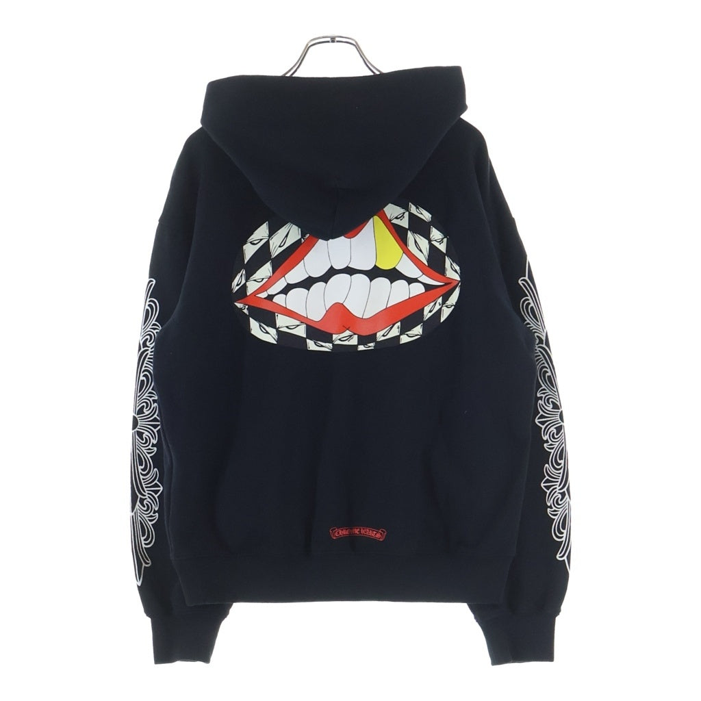 CHROME HEARTS(クロムハーツ) ×MATTY BOY 99 Eyes Chomper SWTSHRT PLVR マッティボーイ 99アイズ 袖フローラル プルオーバーパーカー ブラック