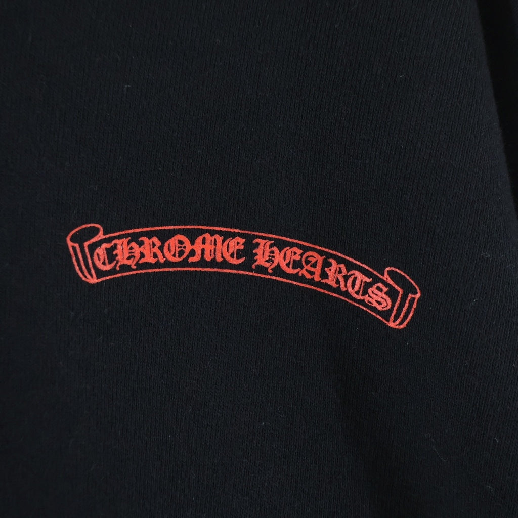 CHROME HEARTS(クロムハーツ) ×MATTY BOY 99 Eyes Chomper SWTSHRT PLVR マッティボーイ 99アイズ 袖フローラル プルオーバーパーカー ブラック