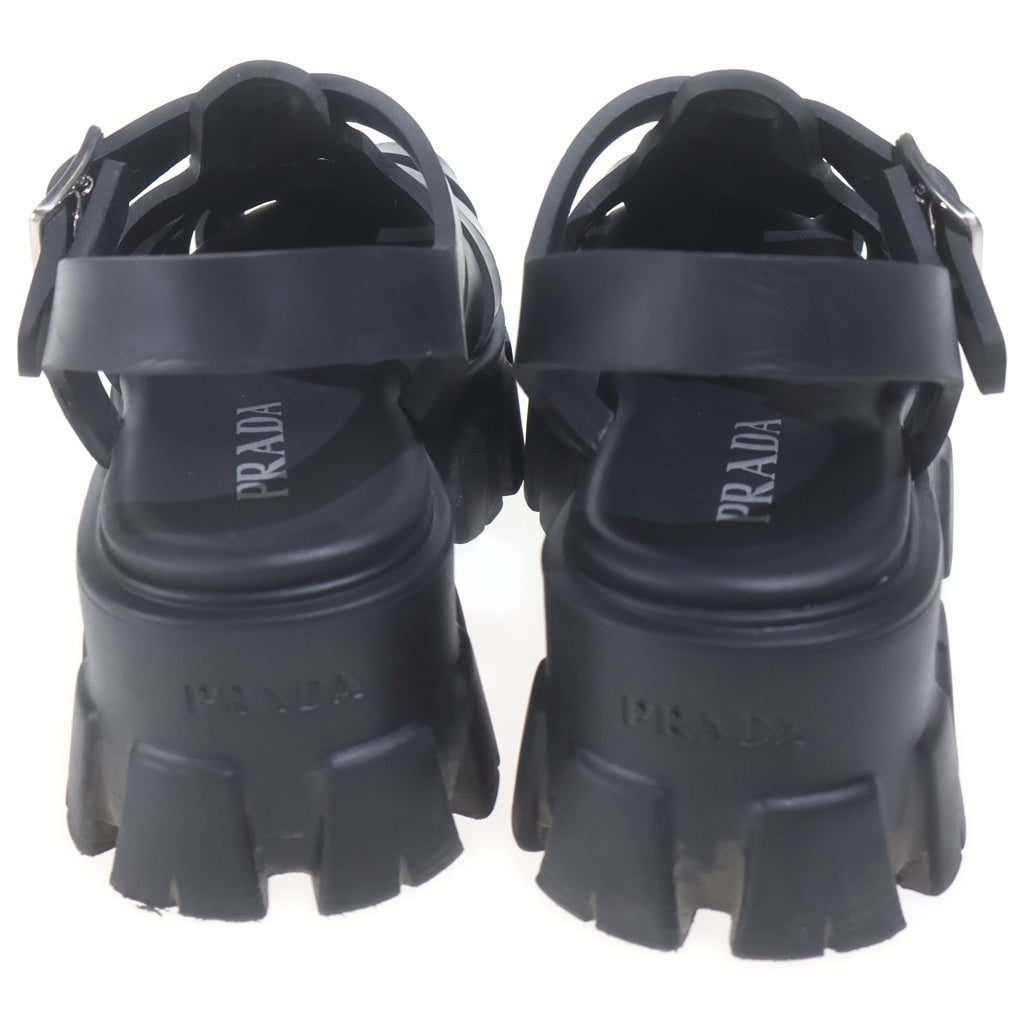 PRADA(プラダ) モノリス トライアングルロゴ ラバーサンダル ブラック 1X853M レディース 1X853M