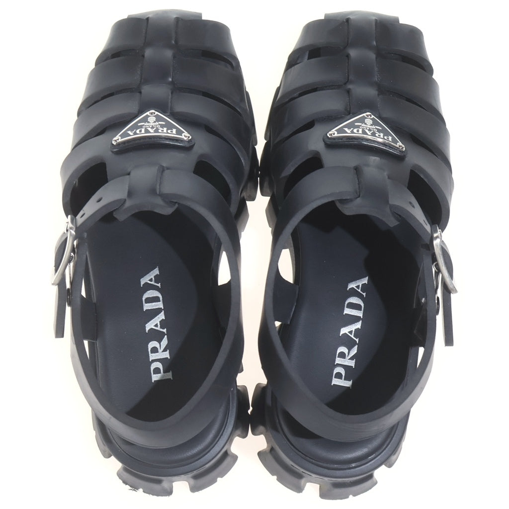 PRADA(プラダ) モノリス トライアングルロゴ ラバーサンダル ブラック 1X853M レディース 1X853M