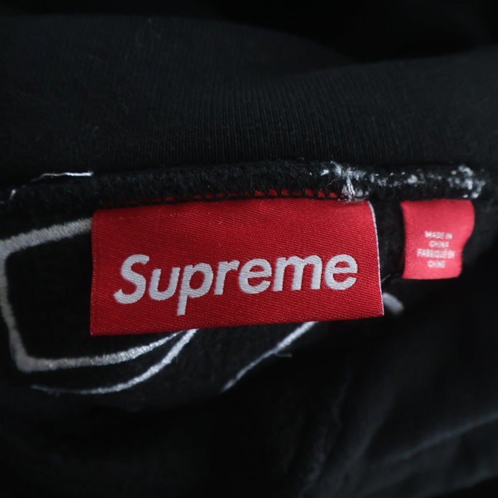 SUPREME(シュプリーム) 22AW Satin Applique Hooded Sweatshirt サテンアップリケ プルオーバー長袖スウェットパーカー フーディ ブラック -