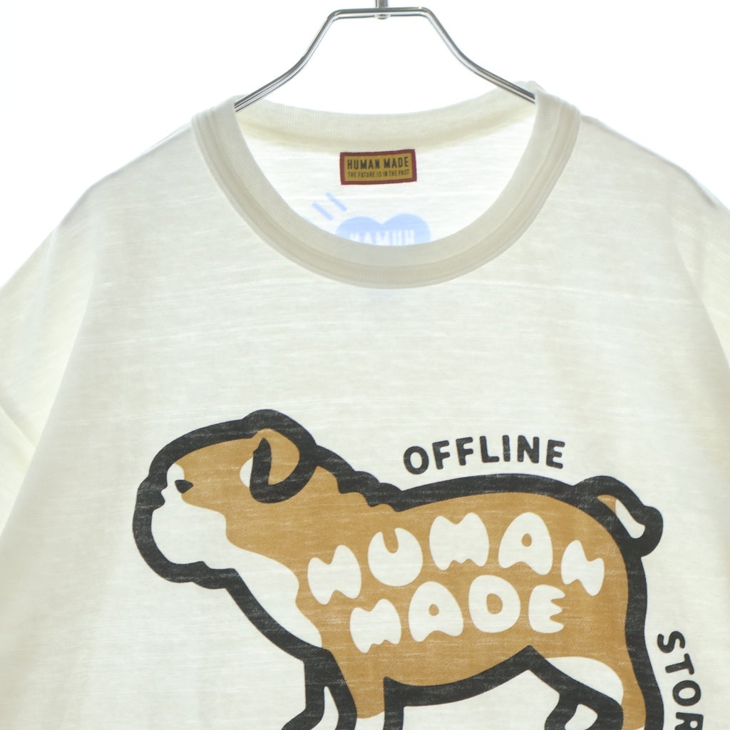 HUMAN MADE(ヒューマンメイド) 24SS OFFLINE ANIMAL T-SHIRT オフライン フロントロゴプリント クルーネック半袖Tシャツカットソー ホワイト -