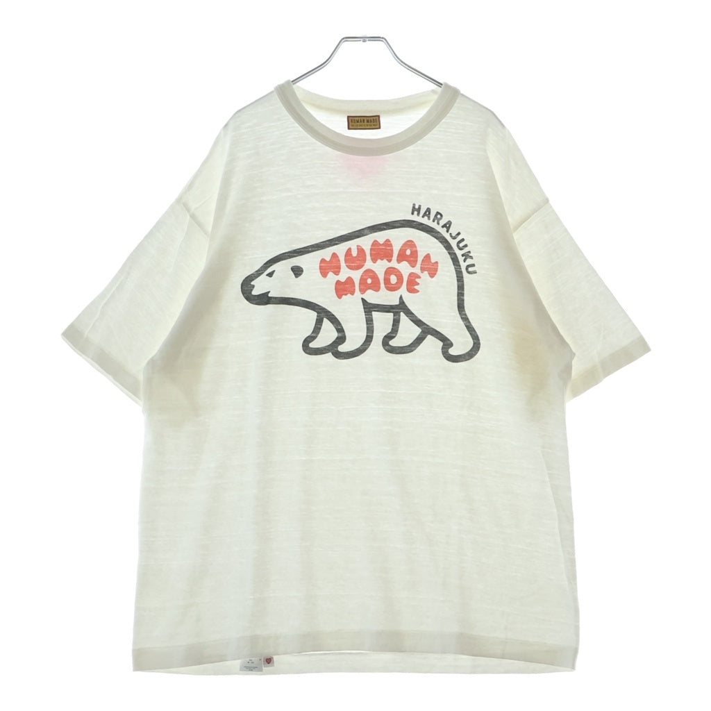 HUMAN MADE(ヒューマンメイド) 24SS HARAJUKU STORES EXCLUSIVE ANIMAL T-SHIRT 原宿限定 アニマルロゴプリント クルーネック半袖Tシャツカットソー ホワイト -