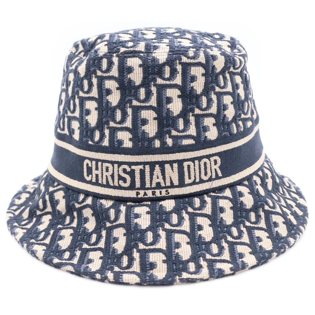 Christian Dior(クリスチャンディオール) Oblique オブリーク バケットハット 帽子 ネイビー/アイボリー 11DOB923I132