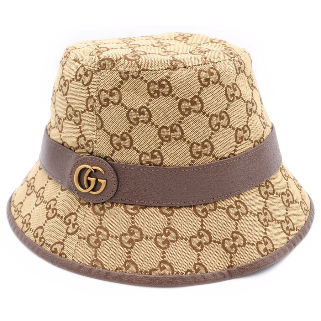 GUCCI(グッチ) GGキャンバス フェドラ バケットハット 帽子 ベージュ 576587