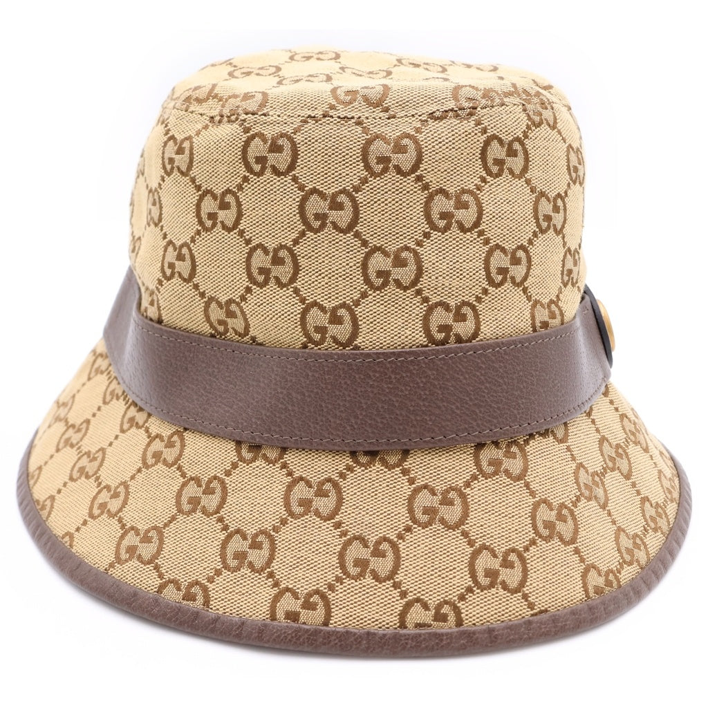 GUCCI(グッチ) GGキャンバス フェドラ バケットハット 帽子 ベージュ 576587